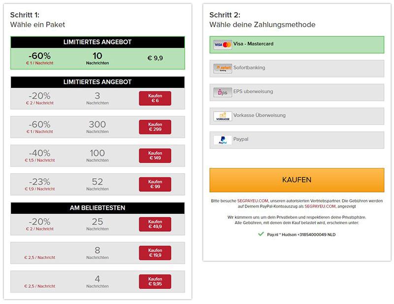 flirterlebnis.com: Preis / Kosten und Zahlungsmethoden (Wieviel kostet Flirt Erlebnis? / Ist Flirt Erlebnis kostenlos?)